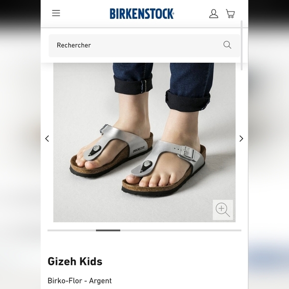 Birkenstock Other - Birkenstock Kids Gizeh Silver Sandals Sz 32 Or 1-1.5 Junior